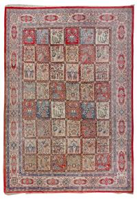 A Persian Wool Garden Carpet 14 feet 2 inches x 9 feet 10 inches.
