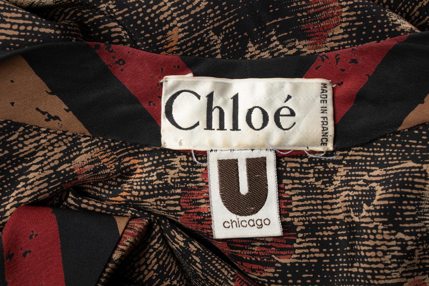 Chloé Printed Silk Long Jacket, by Karl Lagerfeld, 1980s