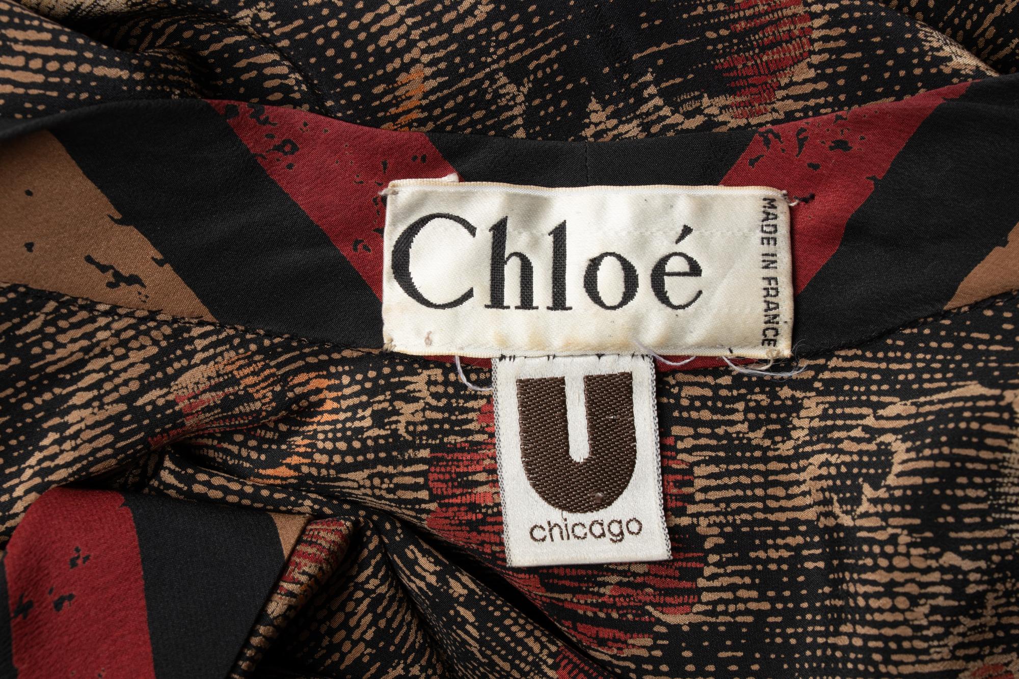 Chloé Printed Silk Long Jacket, by Karl Lagerfeld, 1980s