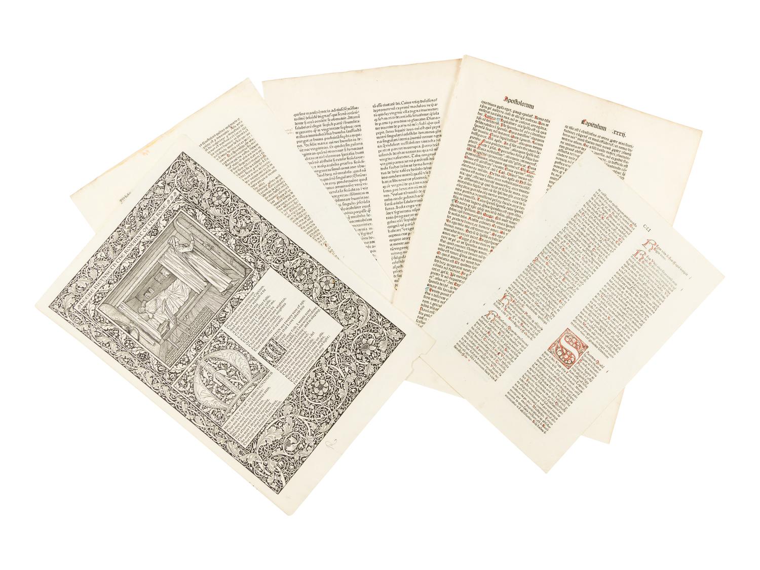[LEAF BOOK - KELMSCOTT PRESS]. PIRAGES, Phillip. Letters from the 15th Century. On the Origins of the Kelmscott Chaucer Typeface. A study, with specimen leaves, of the influence of the early German printers on William Morris' masterpiece . McMinnville, OR: Printed for the Author, 2019.