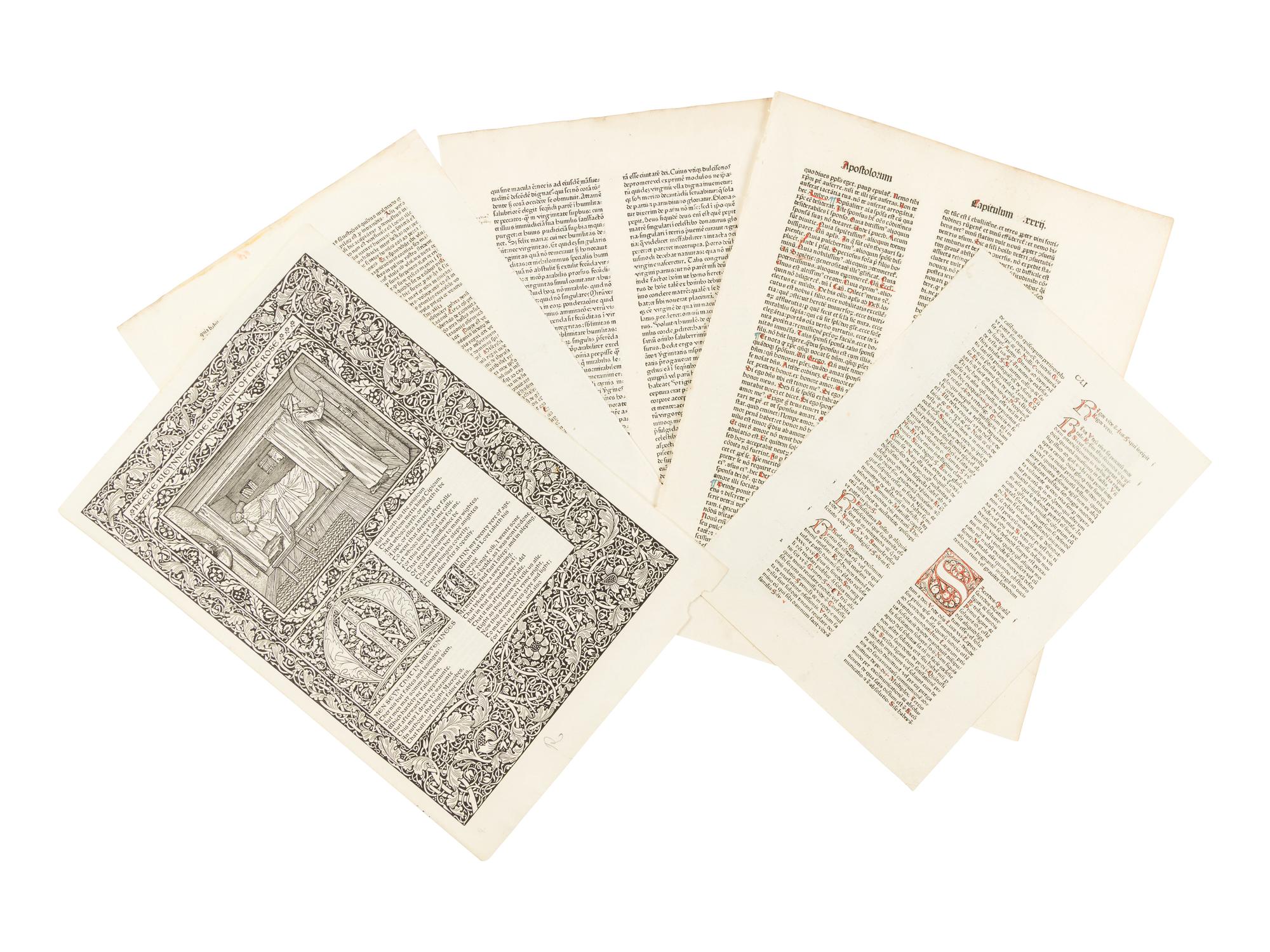 [LEAF BOOK - KELMSCOTT PRESS]. PIRAGES, Phillip. Letters from the 15th Century. On the Origins of the Kelmscott Chaucer Typeface. A study, with specimen leaves, of the influence of the early German printers on William Morris' masterpiece . McMinnville, OR: Printed for the Author, 2019.