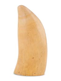 A Scrimshaw Tooth with Polychrome Portrait of a Woman and Dog