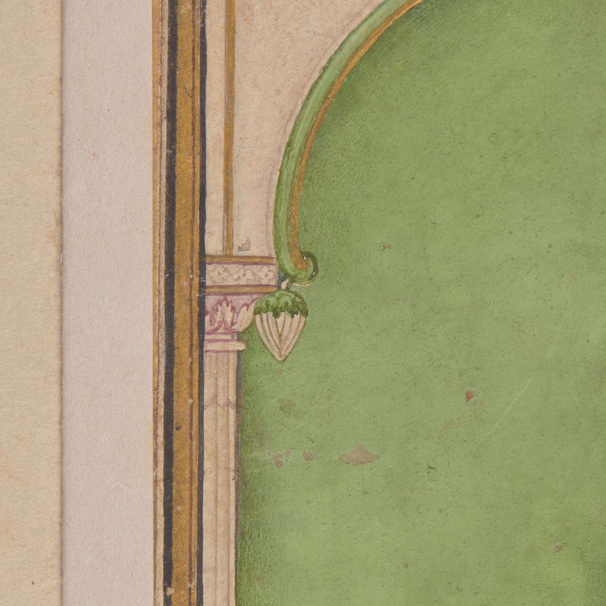 A Small Profile Portrait Painting of Raja Sujan Singh of Bikaner in a Jharokha , Bikaner, Rajasthan, India, 18th/19th Century