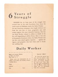 [CIVIL RIGHTS]. A small archive of items related to the "Scottsboro Boys," including 4 press photographs and 1937 pamphlet.