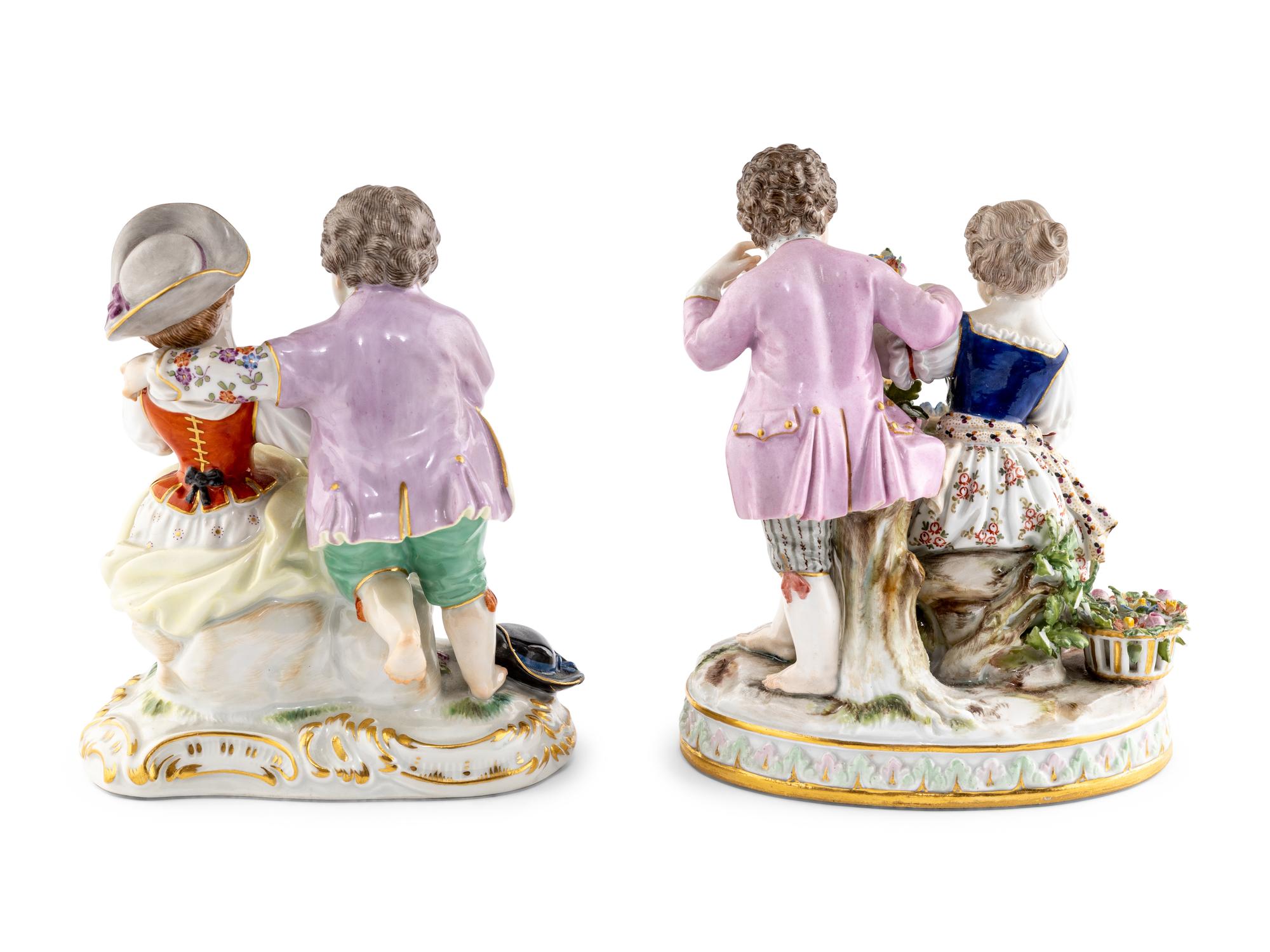 Two Meissen Porcelain Figural Groups