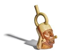 A Moche Stirrup Vessel in the Form of a Portrait Head