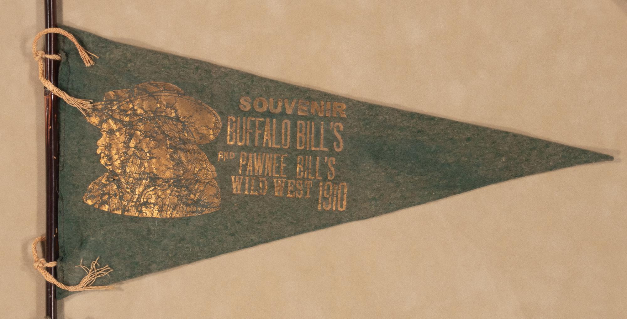 [WILD WEST SHOWS]. Trio of Buffalo Bill Wild West pennants. Ca early 20th century.