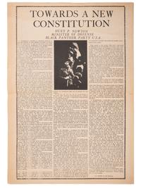 [BLACK PANTHER PARTY]. Tabloid sheet containing manifestos by Eldridge Cleaver and Huey P. Newton. Oakland, CA: Black Panther Party, 1970.