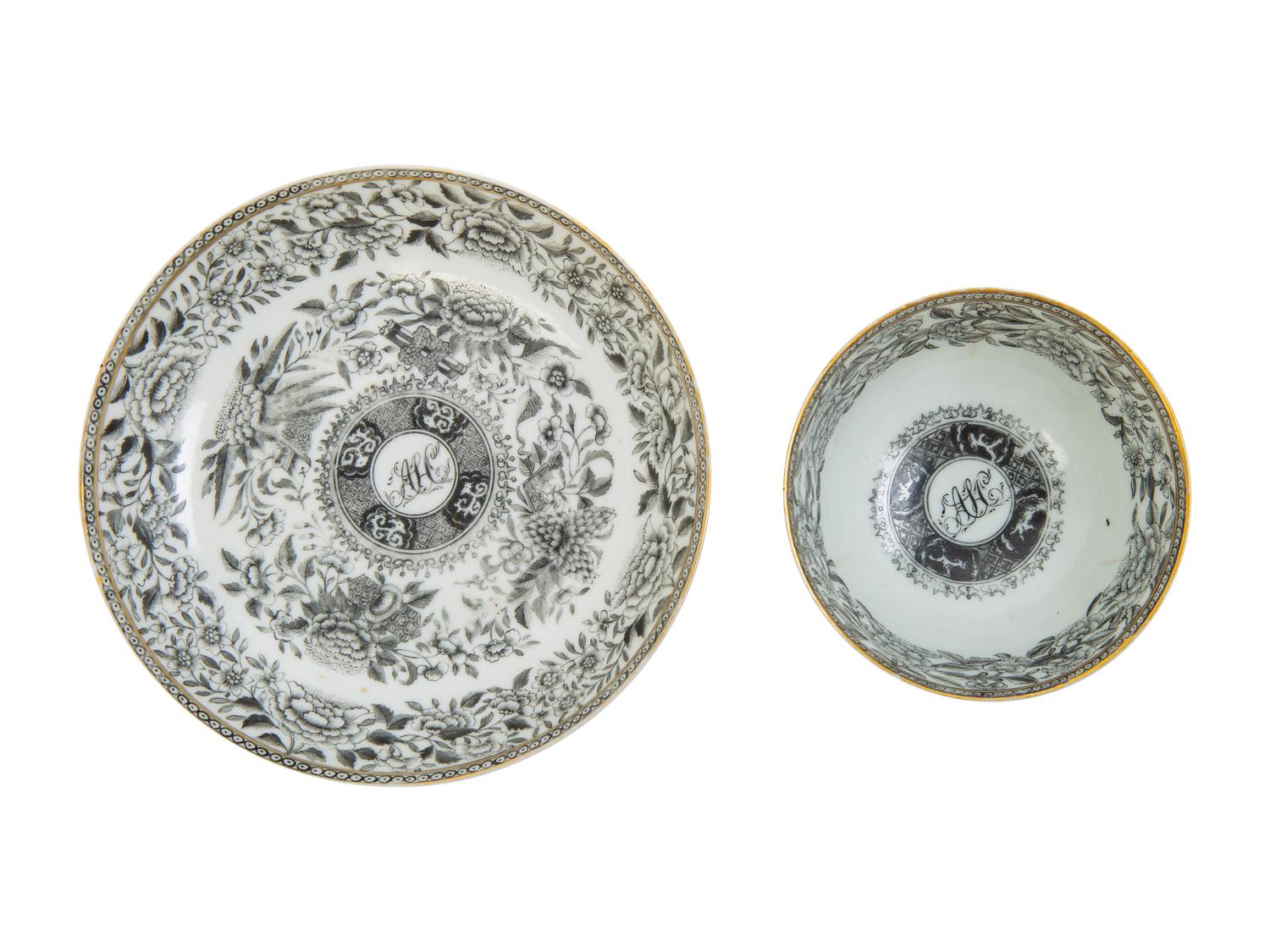 A Chinese Export Porcelain Teacup and Saucer