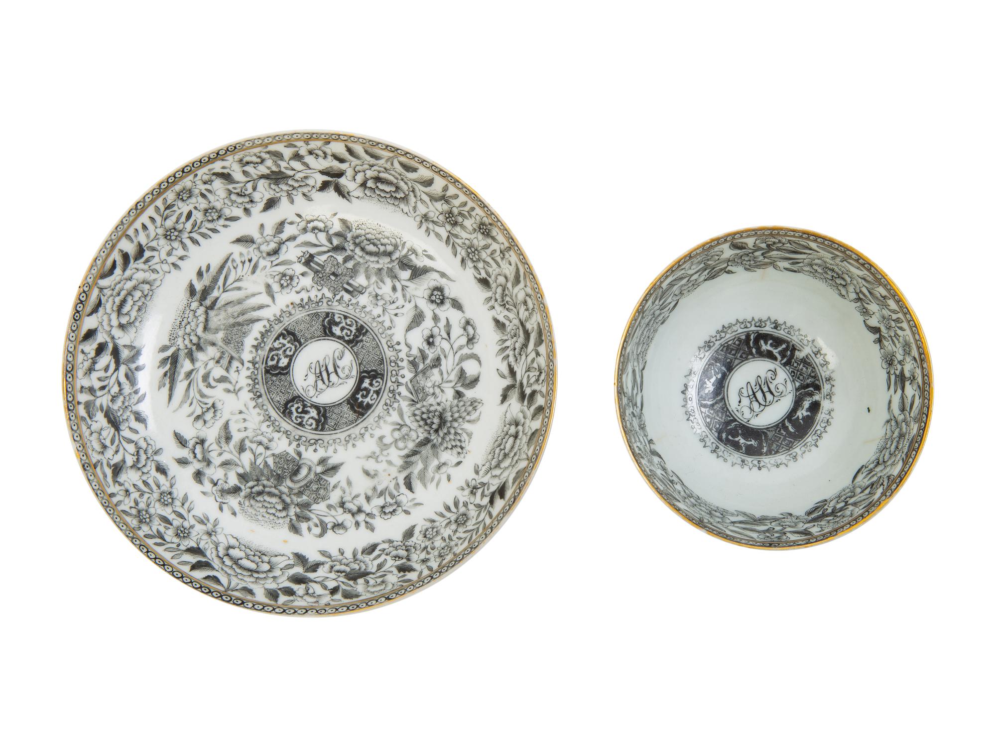 A Chinese Export Porcelain Teacup and Saucer