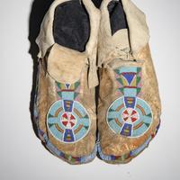 Apsáalooke [Crow] Beaded Buffalo Hide Moccasins
