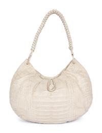 Nancy Gonzalez Cream Alligator Handbag, 2000s