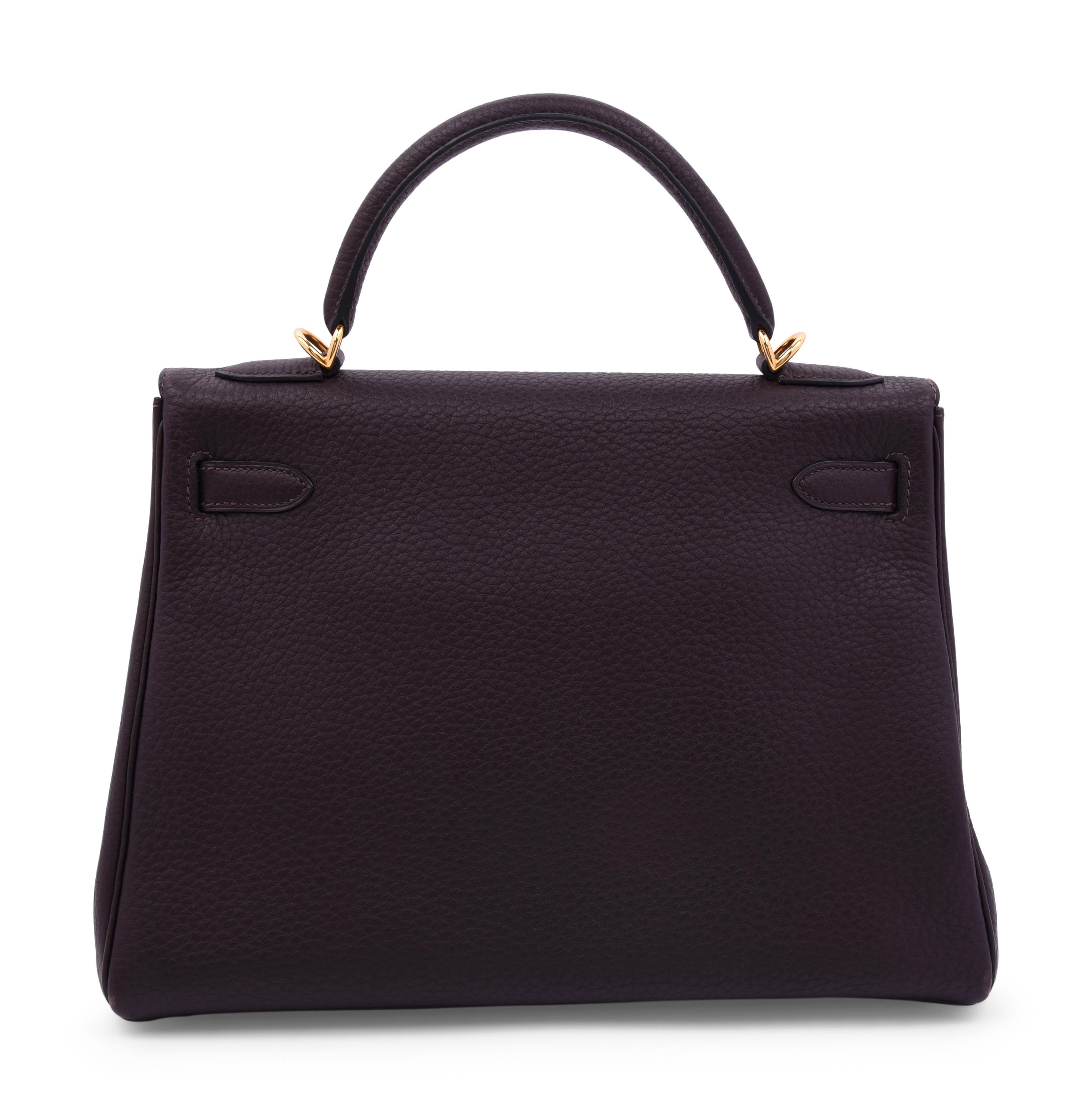Hermès Kelly 32cm Dark Brown Togo Leather Handbag, 2007