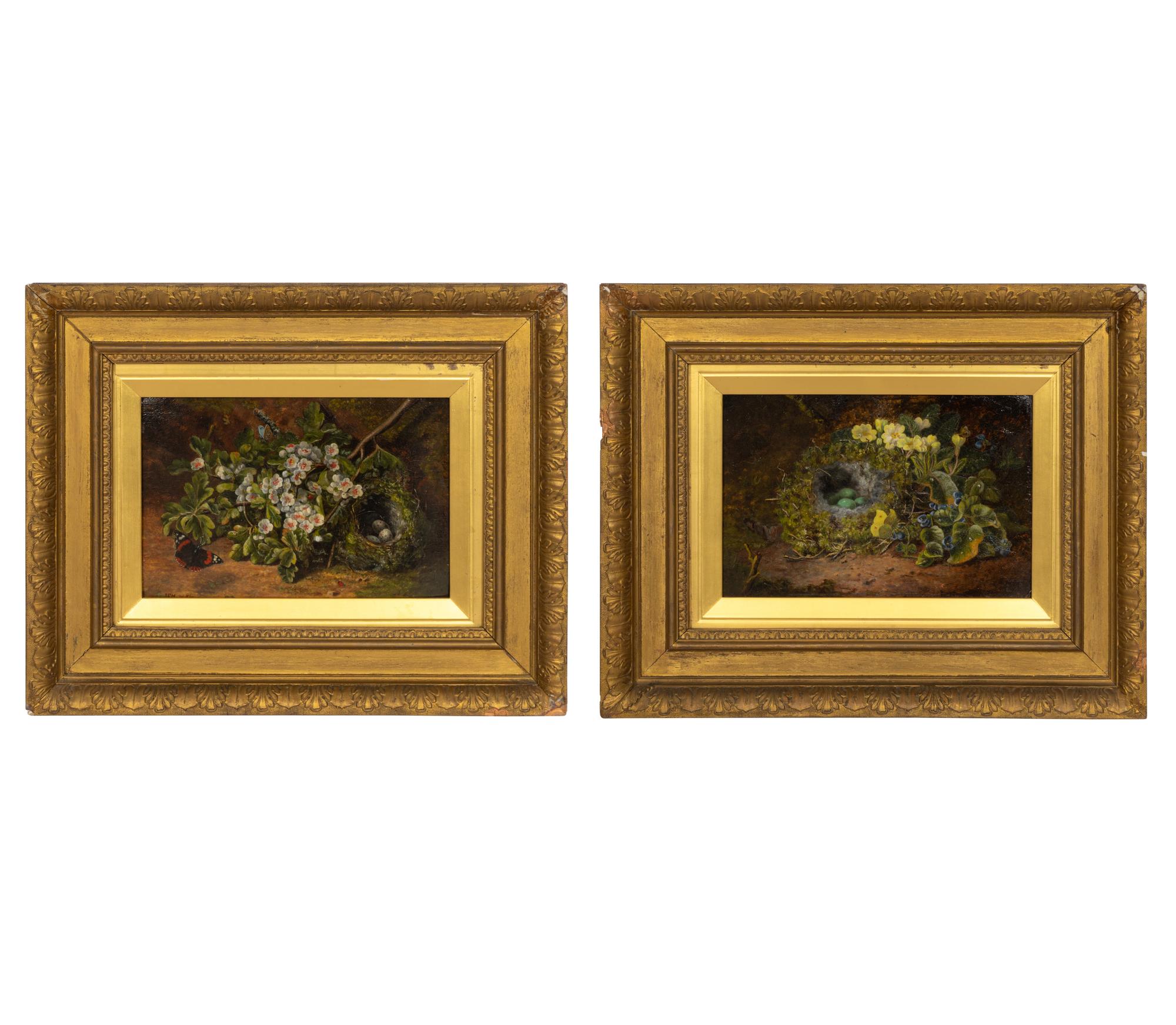 Nests among Wild Flowers (a pair)