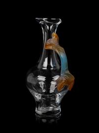 A Daum Glass Pitcher with a Pâte de Verre Handle
