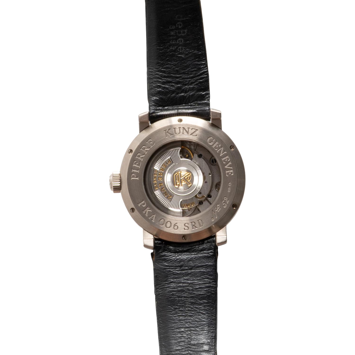 PIERRE KUNZ, REF. PKA 006 18K WHITE GOLD 'SPIRIT OF CHALLENGE' RETROGRADE SECONDS DATE WATCH