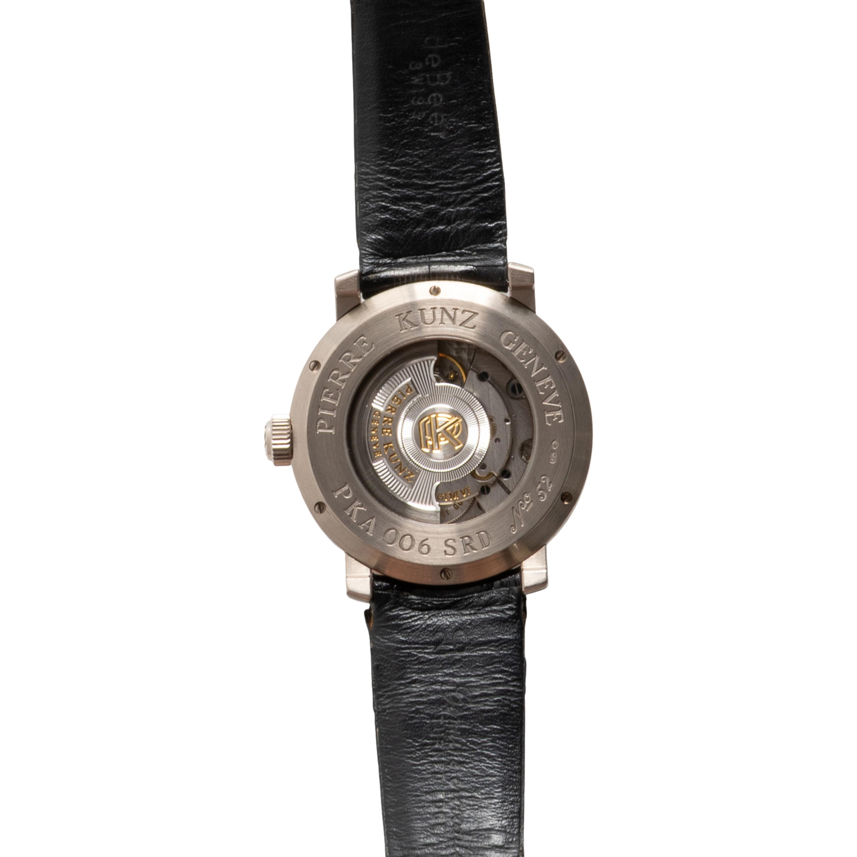 PIERRE KUNZ, REF. PKA 006 18K WHITE GOLD 'SPIRIT OF CHALLENGE' RETROGRADE SECONDS DATE WATCH