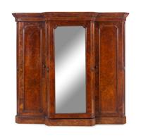 An Edwardian Burl Walnut Armoire