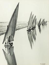 Alfred Eisenstaedt (1898-1995) Egyptian Fishing Boats on the Suez Canal, near Port Said, 1935
