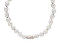 BAROQUE CULTURED PEARL AND DIAMOND NECKLACE