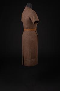 Christian Dior Haute Couture Day Dress and Belt, Autumn/Winter 1954 — Worn by Dame Olivia de Havilland on the day before her wedding to Pierre Galante.