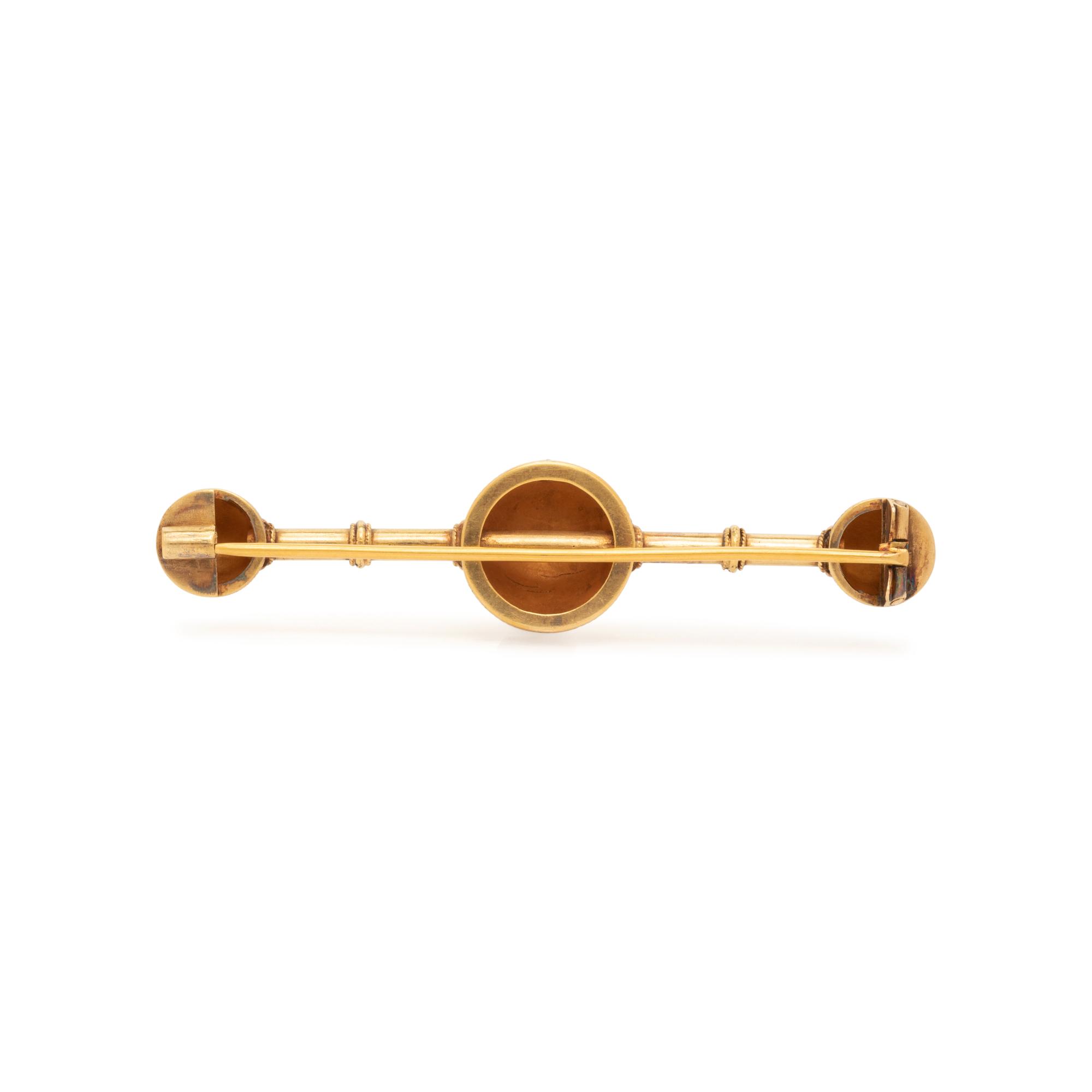 VICTORIAN, GOLD-FILLED AND TURQUOISE BAR BROOCH
