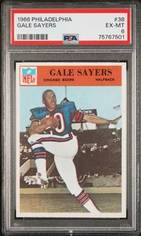 A 1966 Philadelphia Gale Sayers Rookie Football Card No. 38 (PSA 6 EX-MT)