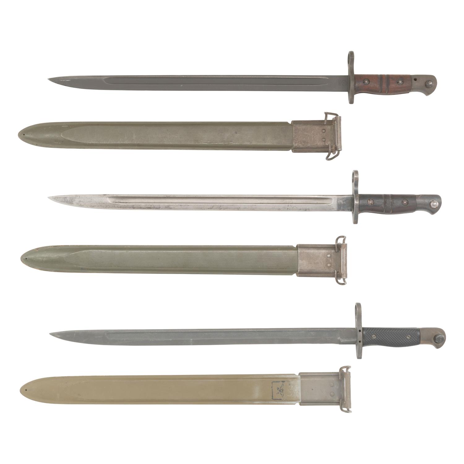 Group of Three US used M1913 and M1917 Bayonets
