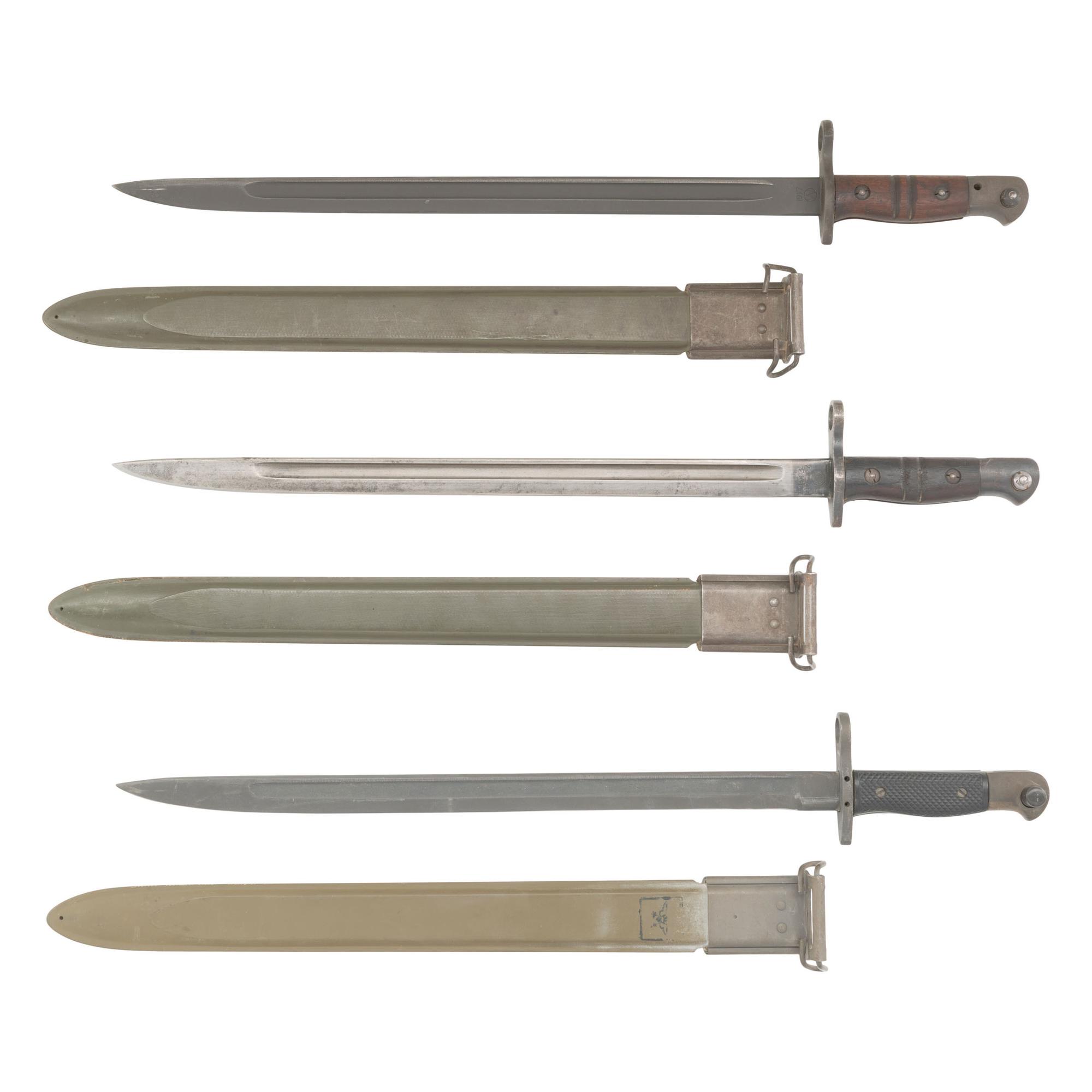 Group of Three US used M1913 and M1917 Bayonets