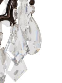 A Gilt Bronze and Glass Six-Light Chandelier with Fruit Prisms