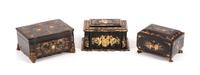 Three English Chinoiserie Boxes Width of largest 10 inches. — 19TH CENTURY