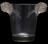 A R. Lalique Chamarande Vase, 20TH CENTURY, the handles formed as flowers with stems joined to the body of the vase.