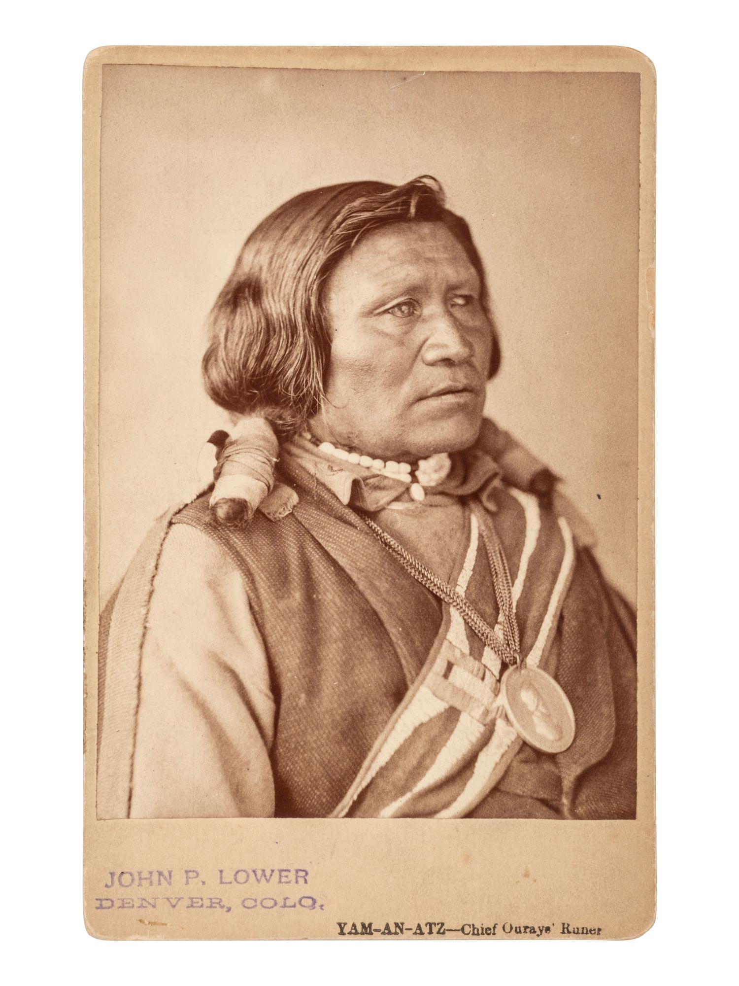 [NATIVE AMERICANS]. Cabinet card of Yamapi, A Runner for Ute Chief Ouray. Denver: W.G. Chamberlain.