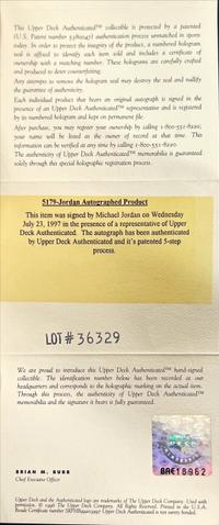 A Michael Jordan Signed Autograph 1997 NBA Finals Basketball (Upper Deck Authenticated)