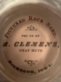 An Impressive Masterwork Andrew Clemens (American, 1857-1894) Labeled Sand Bottle