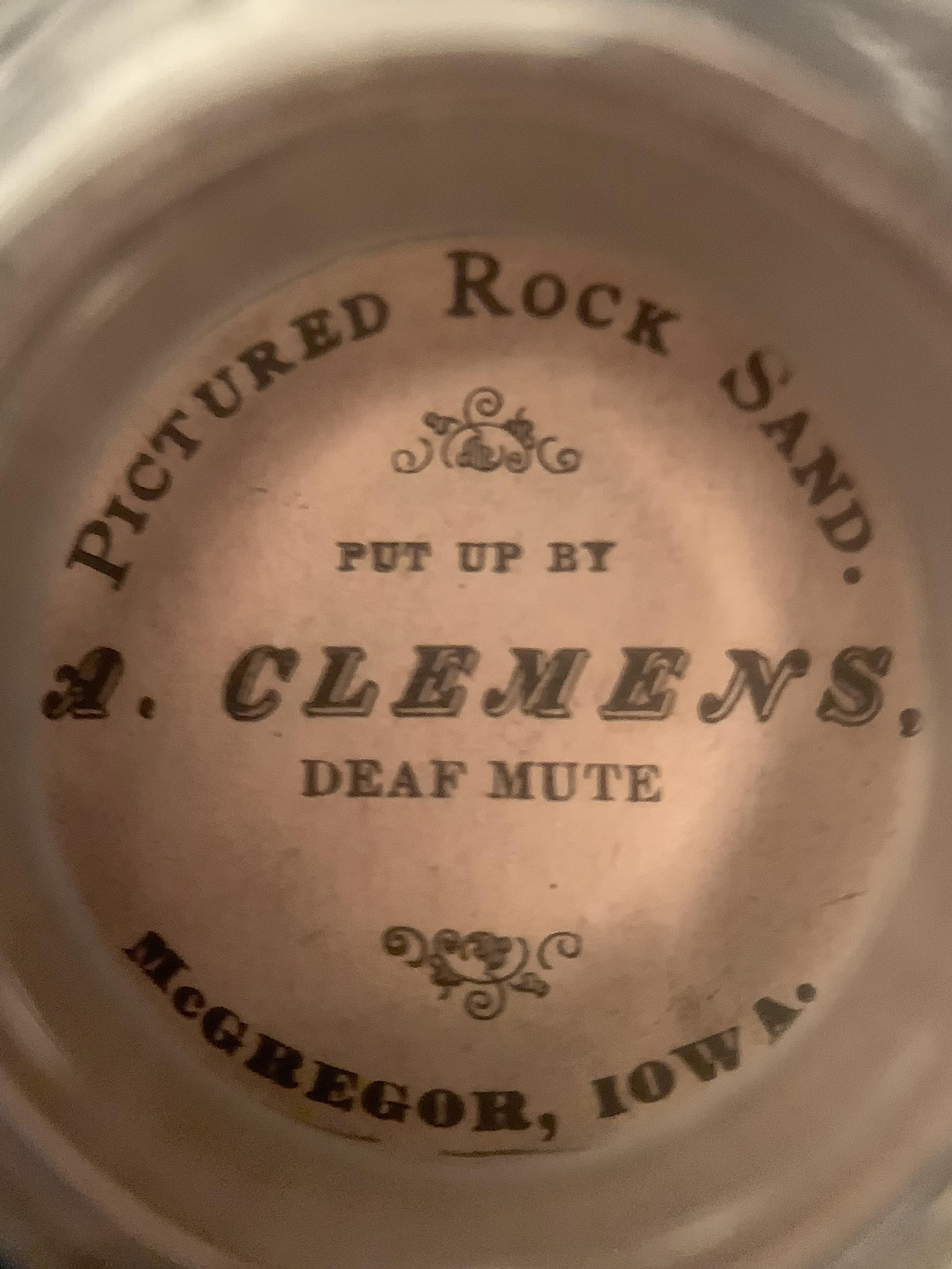 An Impressive Masterwork Andrew Clemens (American, 1857-1894) Labeled Sand Bottle