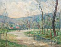 River Scene in Holland, 1902