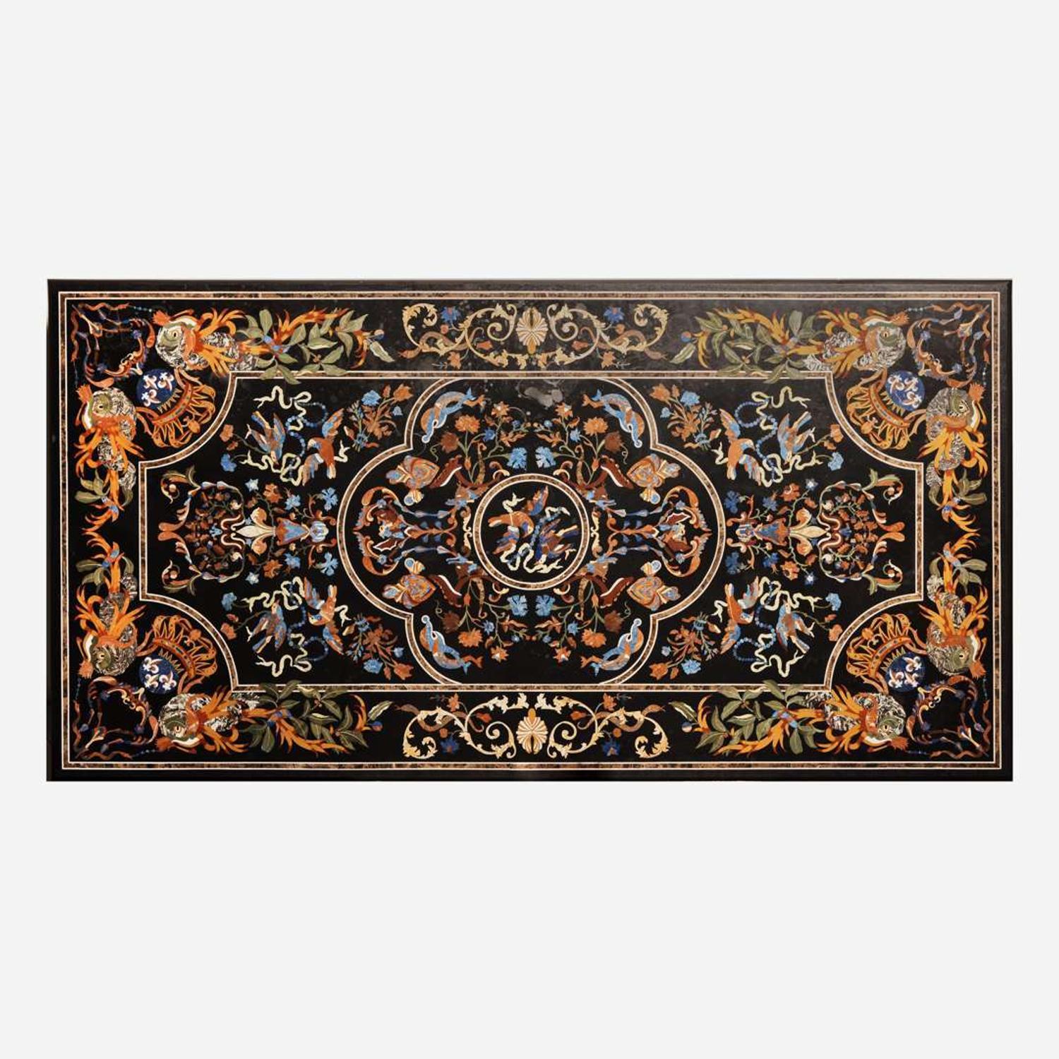 A large pietra dura marble table top Modern, after the 16th-century original in the Palatine Gallery, Florence, Italy