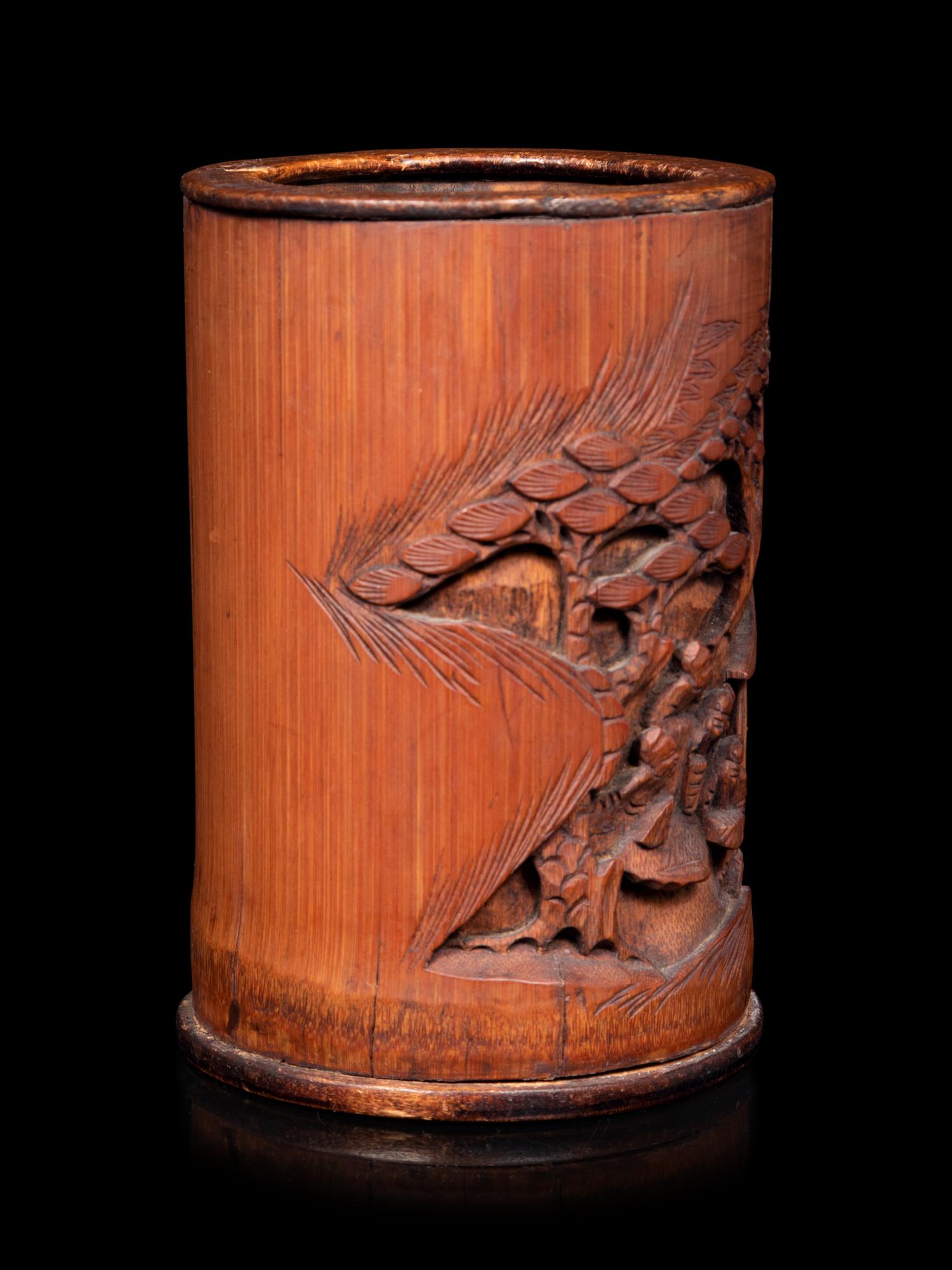 A Chinese ‘Seven Sages of the Bamboo Grove’ Bamboo Brush Pot