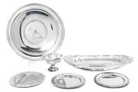 An American Silver Trophy Tray, Dunkirk Silversmiths, Meriden, CT, The Champion Nornay Saddler Trophy, American Fox Terrier Club, toget
