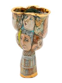 A Ceramic Face Goblet