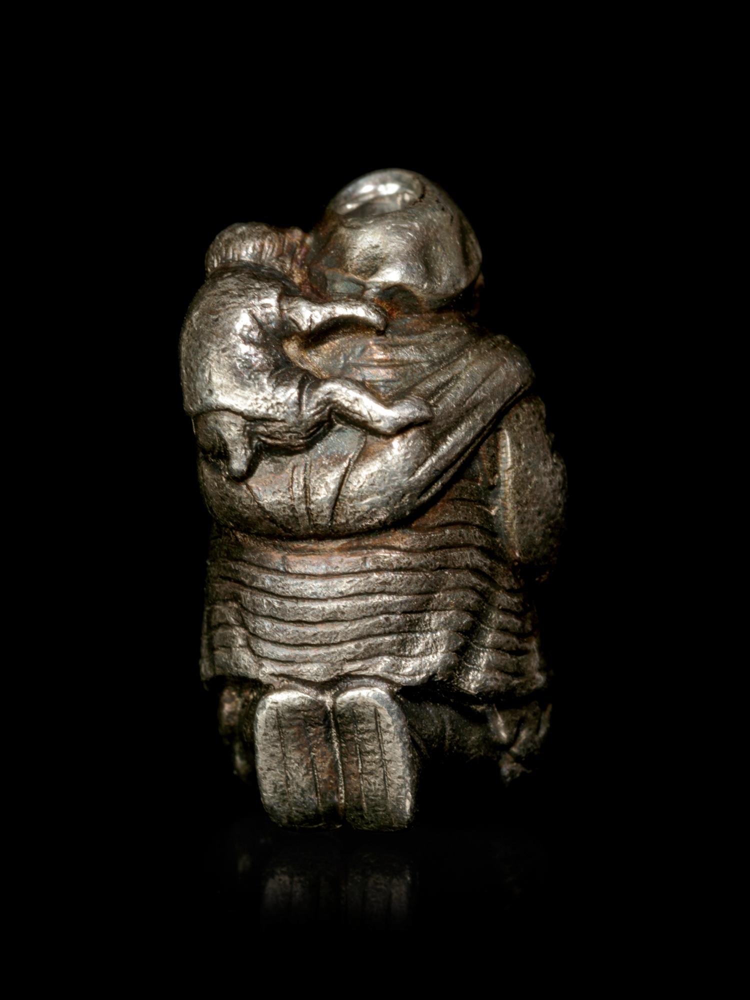 A Bronze Figural-Form Ojime