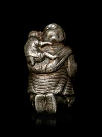 A Bronze Figural-Form Ojime