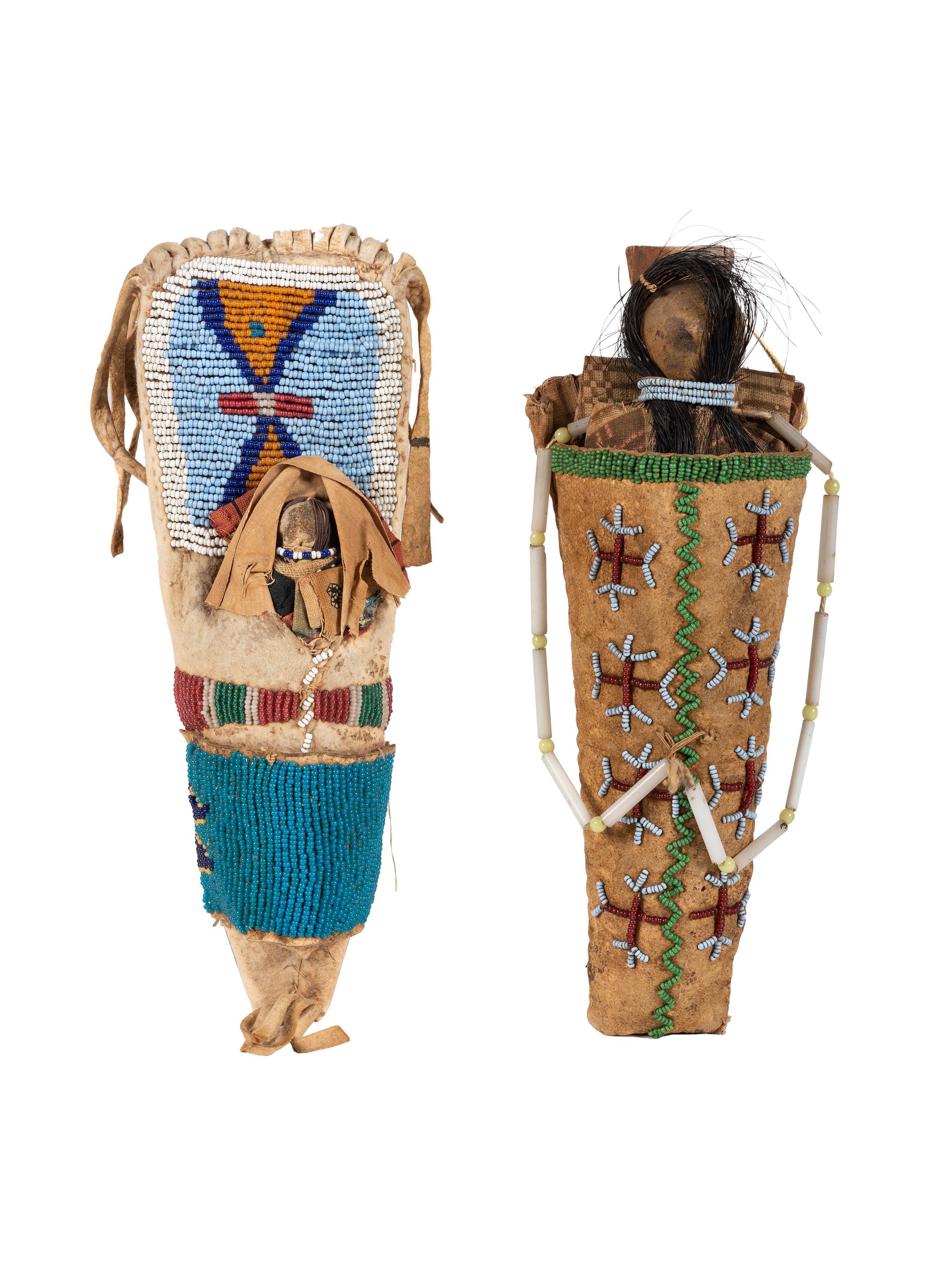 Plateau Beaded Hide Doll Cradles