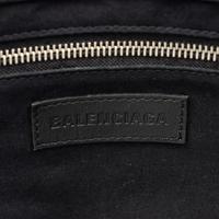 BALENCIAGA, WHITE CANVAS LOGO TOTE