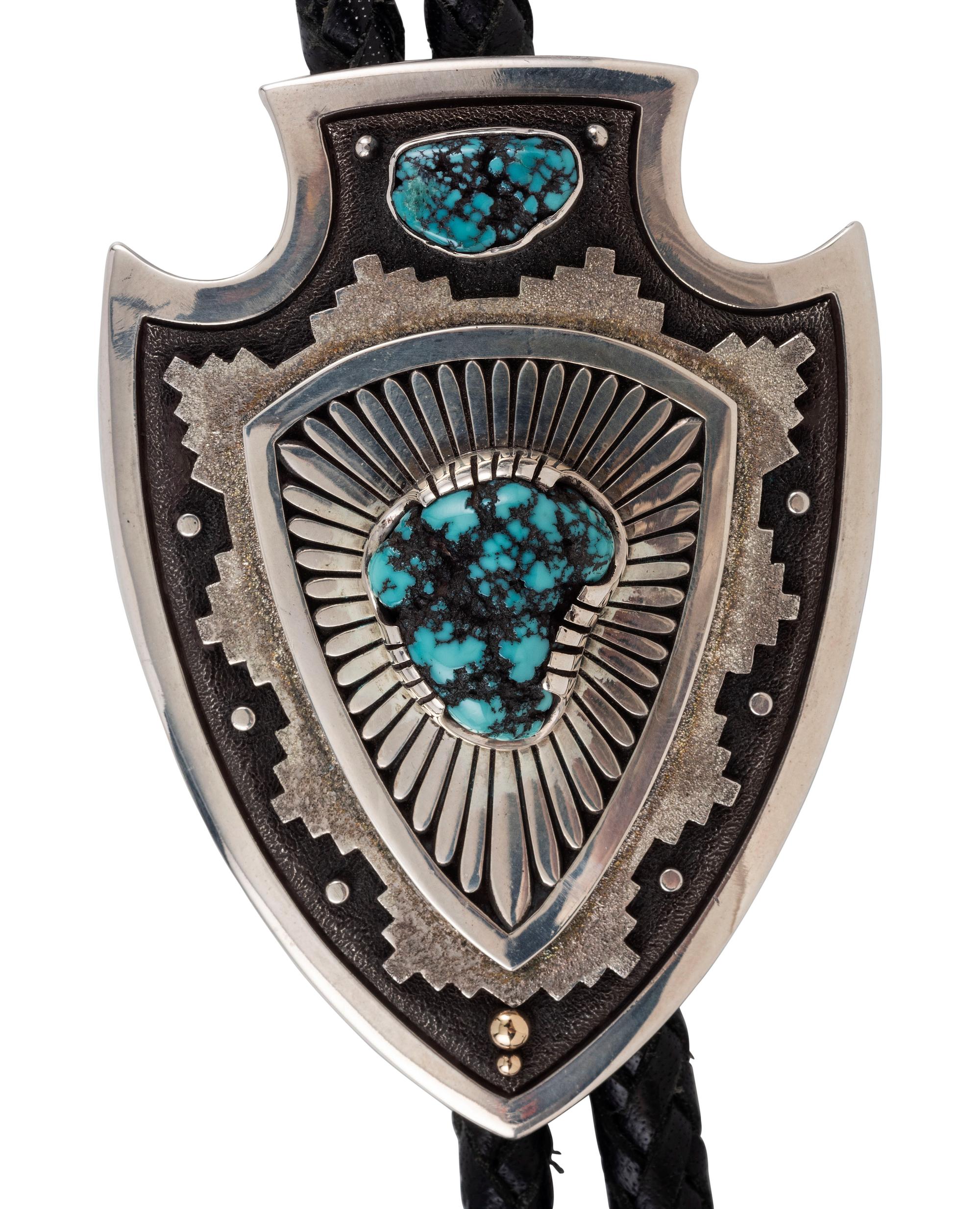 Sterling Silver and Turquoise Nugget Bolo Tie