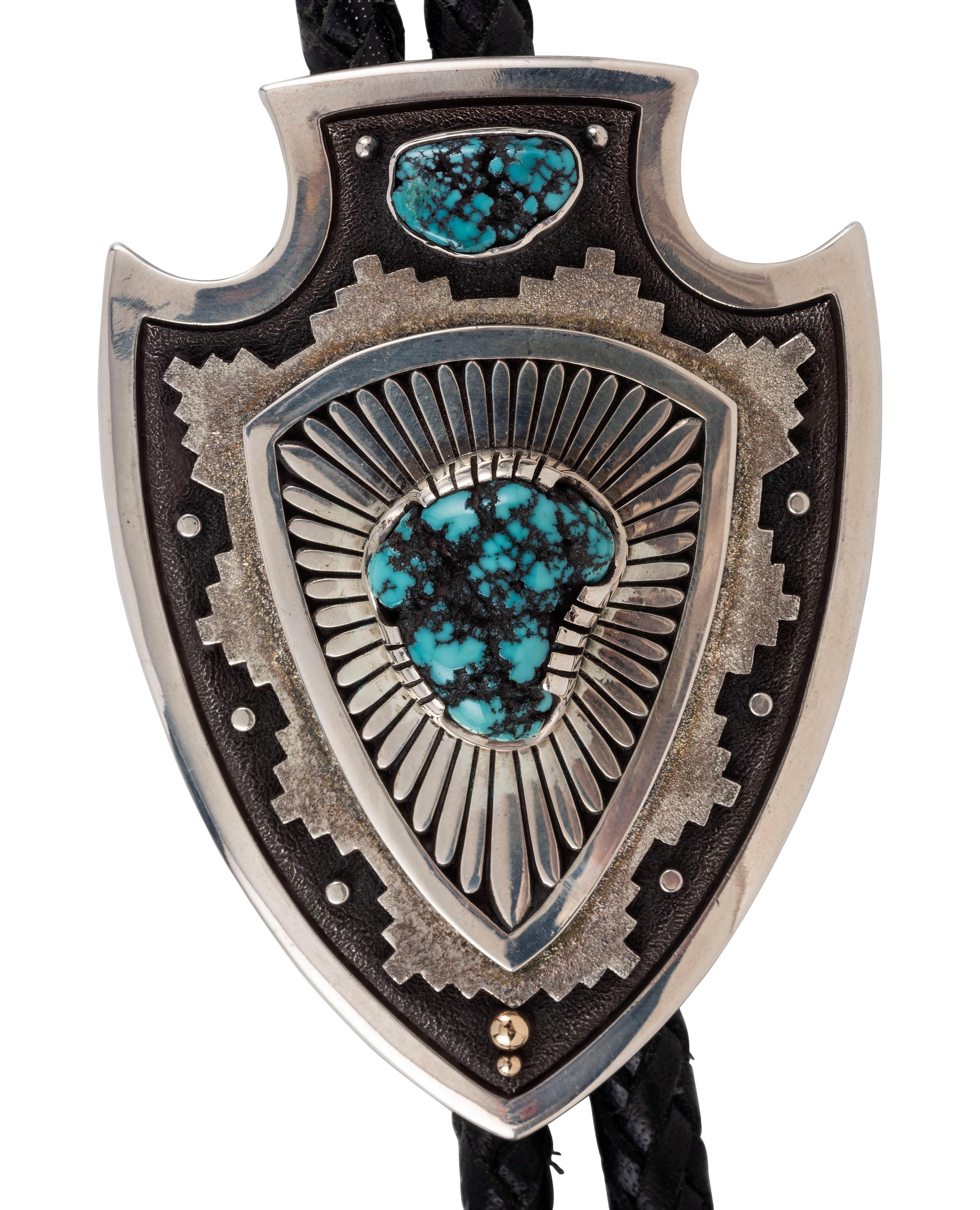 Sterling Silver and Turquoise Nugget Bolo Tie