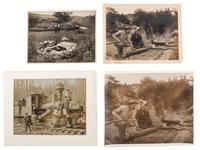 [WESTERN AMERICANA]. A group of western etchings, prints and photographs, and an 1890 manuscript letter detailing the incredible natural beauty of Wagon Wheel Gap, Colorado.