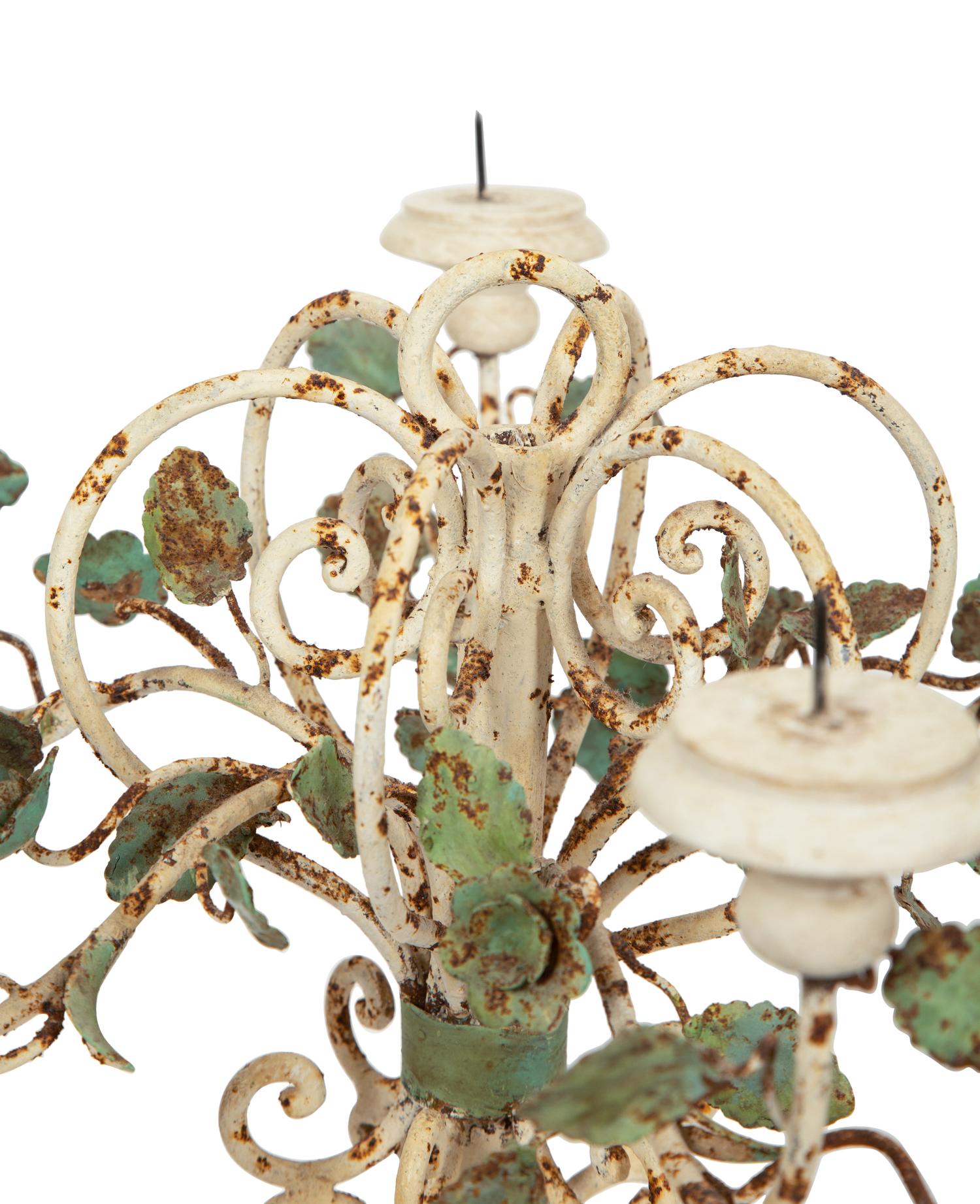 A Set of Three T ô le Peinte Six-Light Candelabra