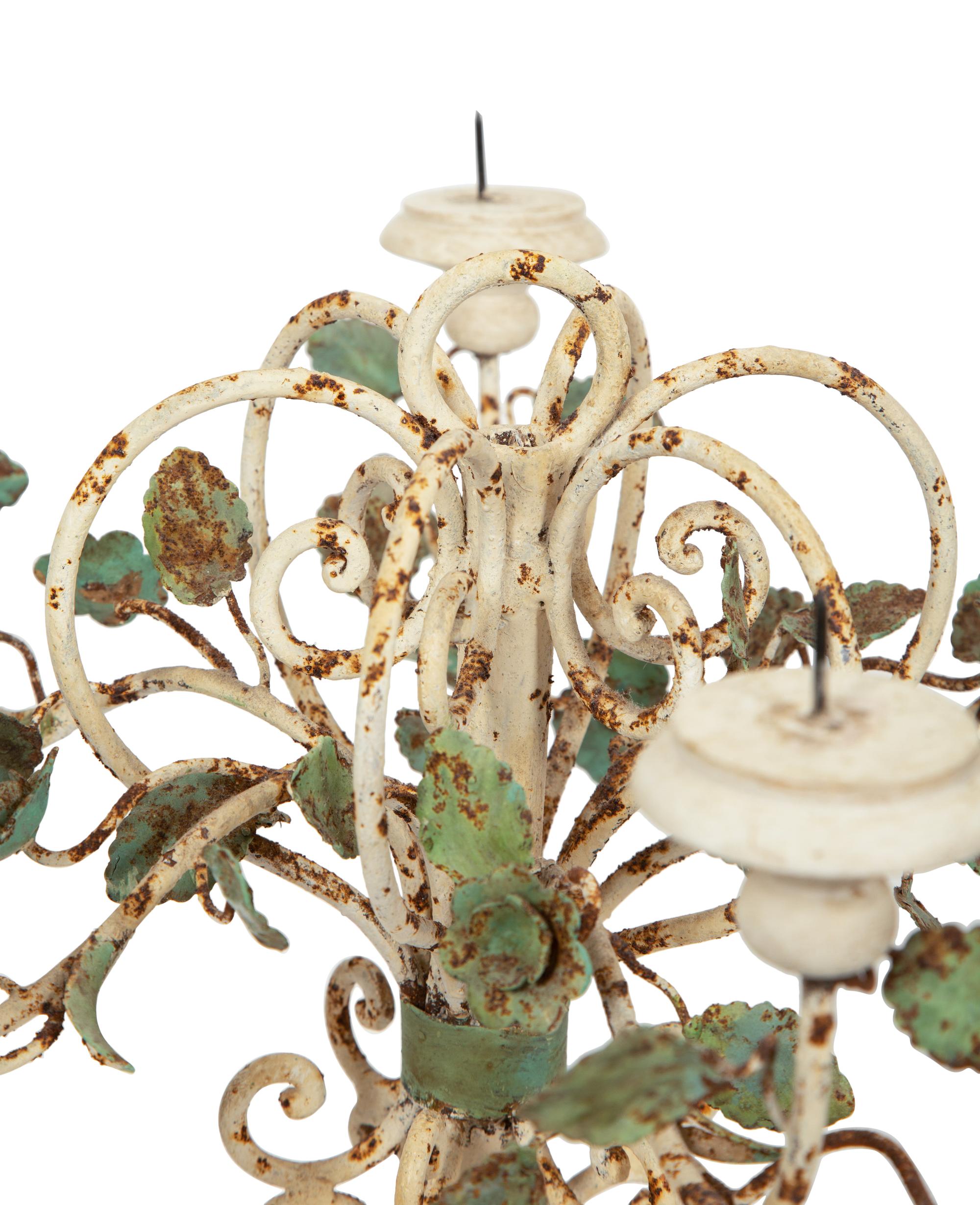 A Set of Three T ô le Peinte Six-Light Candelabra